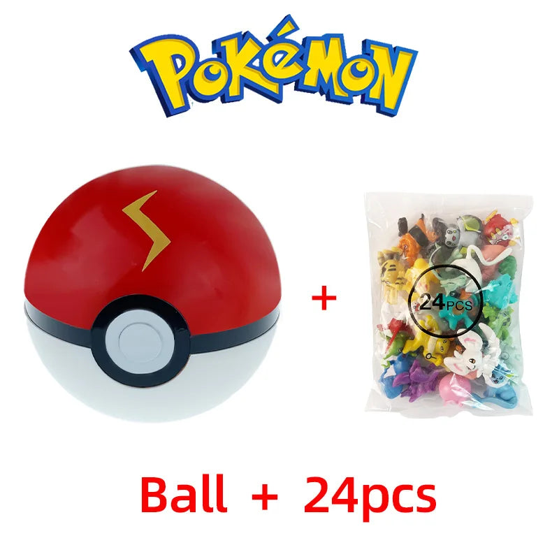 24PCS Pokémon Mini Figures Set – Pikachu Pokeball Tomy Anime Action Model Toys Collection Gift for Kids