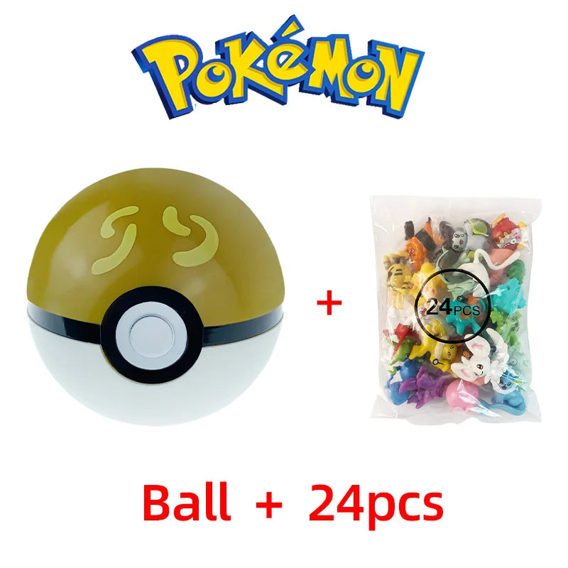 24PCS Pokémon Mini Figures Set – Pikachu Pokeball Tomy Anime Action Model Toys Collection Gift for Kids