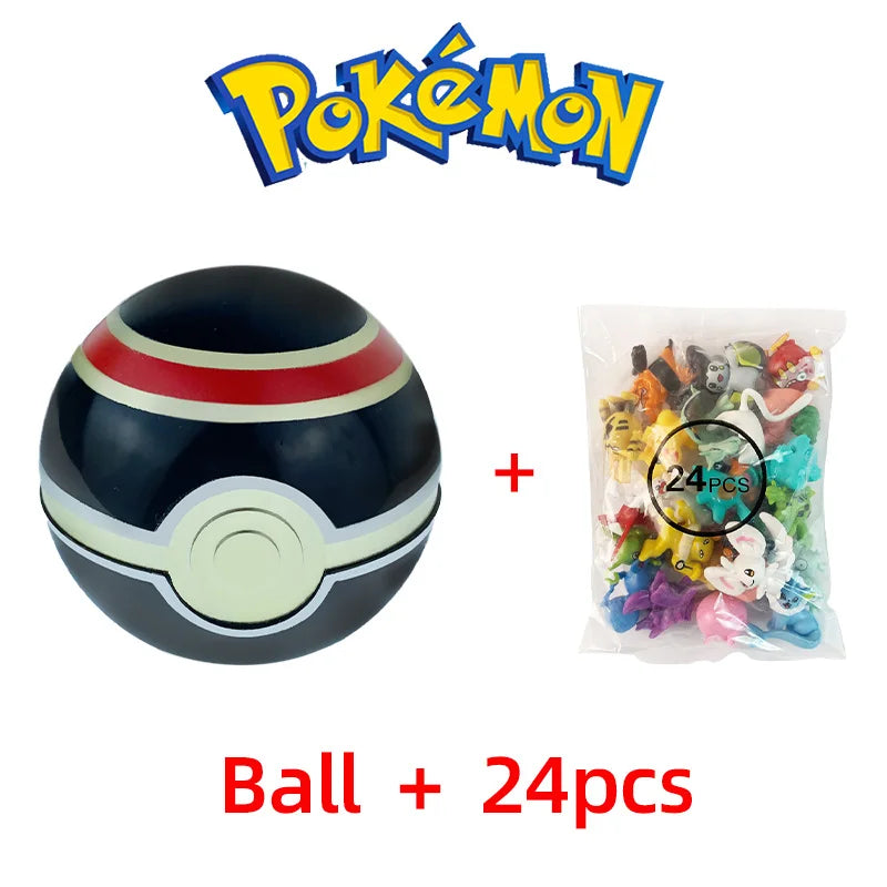 24PCS Pokémon Mini Figures Set – Pikachu Pokeball Tomy Anime Action Model Toys Collection Gift for Kids