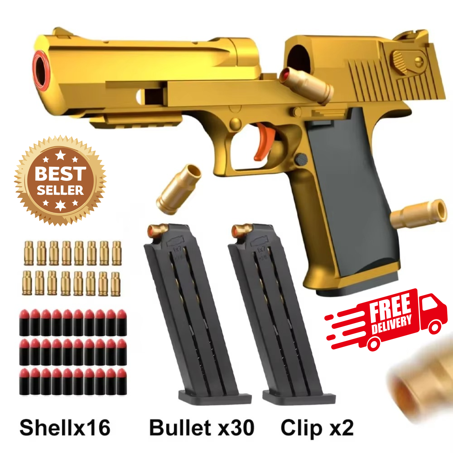Shell Ejection Foam Dart Blaster Toy – Soft Foam Bullet Pistol for Kids Outdoor Target Games