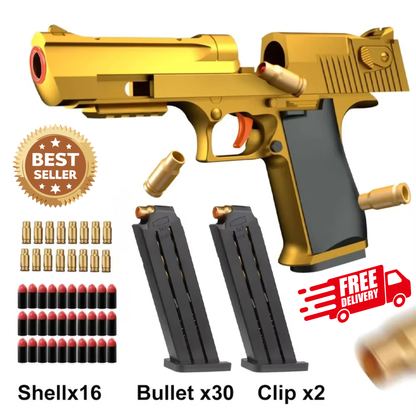 Shell Ejection Foam Dart Blaster Toy – Soft Foam Bullet Pistol for Kids Outdoor Target Games