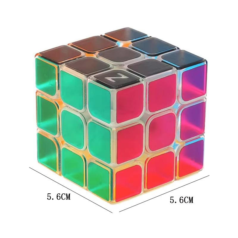 Transparent 3x3 Speed Cube | Smooth Turning Magic Puzzle Cube | Educational Brain Teaser Toy for Kids & Adults