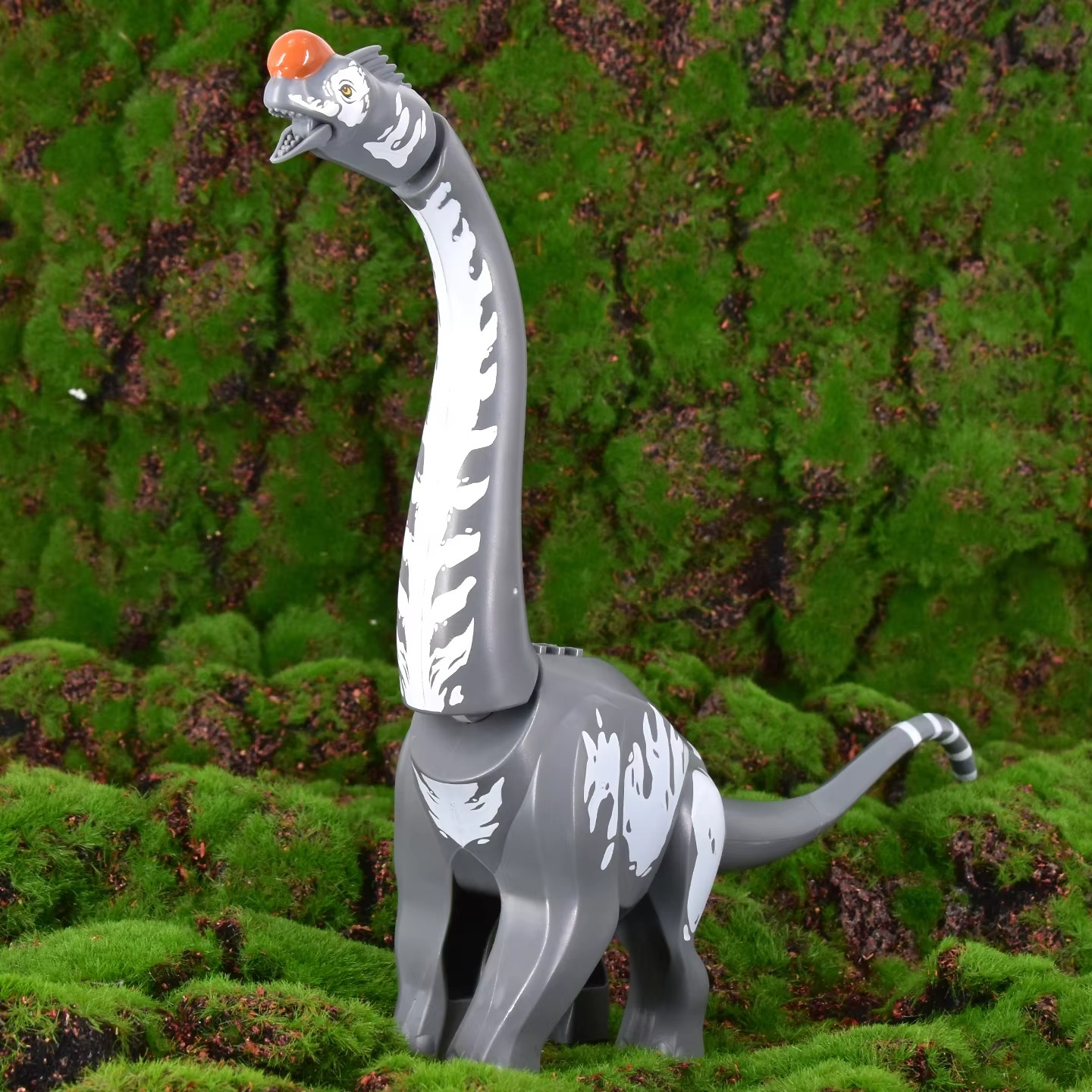 Titanosaurus Dinosaur Building Block Toy | Realistic Soft Rubber Dinosaur Figure with Construction Bricks | Educational STEM Toy for Kids