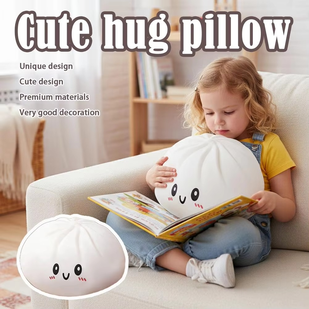 25cm Big Size Steamed Stuffed Bun Squishy Toy Kawaii Dumpling Squeeze Sensory Fidget Toy Soft Slow Rising Stress Relief for Kids