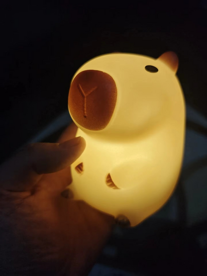 Cute Capybara Silicone Night Light | Soft LED Bedside Lamp for Kids' Bedrooms, Nursery & Home Décor