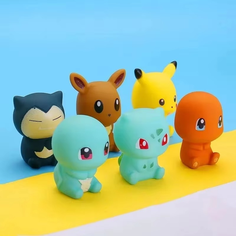 6-Piece Cartoon Monster Bath Toy Set | Soft Squeaky Water Toys for Kids | Baby Bath & Pool Play Gift
