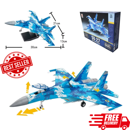 1:72 Sukhoi Su-27 Flanker Fighter Building Blocks – Military Jet Aircraft Model Kit for Kids & Collectors