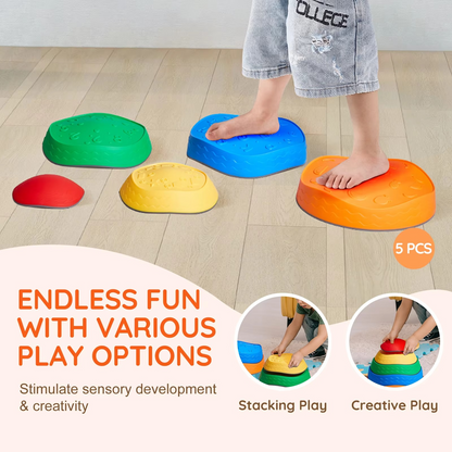 SucceBuy 5PCS Balance Stepping Stones for Kids | Montessori Sensory Balance Toy