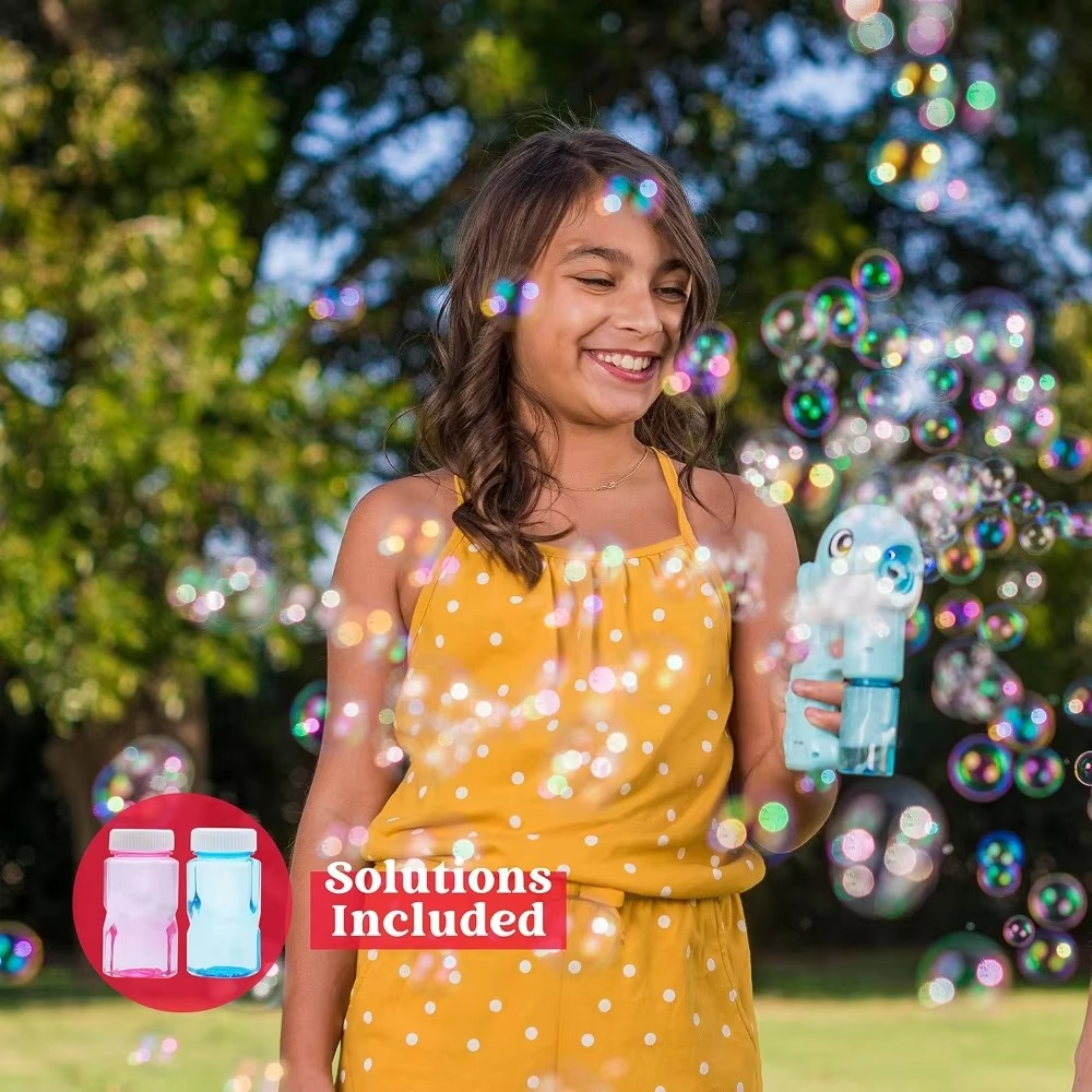 JOYFY Whale Bubble Gun Set – 2 Automatic Bubble Blowers with 4 Bubble Solution Bottles | Summer Outdoor Toy for Kids