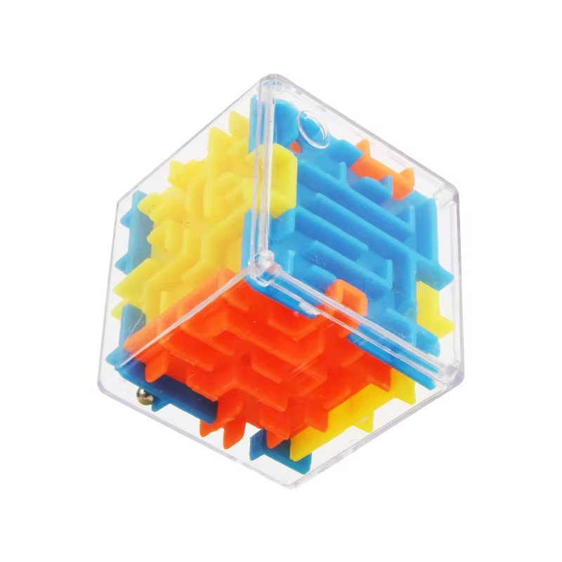 3D Maze Magic Cube Puzzle | Transparent Rolling Ball Brain Teaser | Mini 6-Sided Educational Maze Toy for Kids & Adults