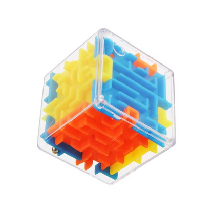 3D Maze Magic Cube Puzzle | Transparent Rolling Ball Brain Teaser | Mini 6-Sided Educational Maze Toy for Kids & Adults