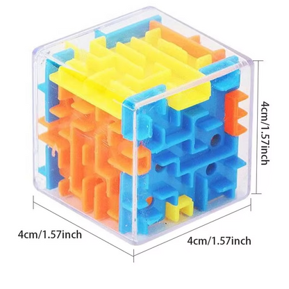 3D Maze Magic Cube Puzzle | Transparent Rolling Ball Brain Teaser | Mini 6-Sided Educational Maze Toy for Kids & Adults