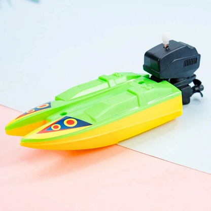 Wind-Up Speed Boat Bath Toy | Floating Clockwork Boat for Kids | Fun Bathtub & Water Play Toy for Boys & Girls