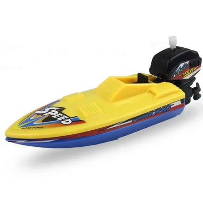 Wind-Up Speed Boat Bath Toy | Floating Clockwork Boat for Kids | Fun Bathtub & Water Play Toy for Boys & Girls