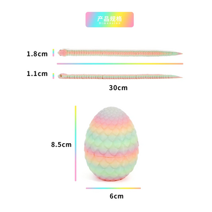 3D Printed Articulated Snake Egg Toy – Flexible Moveable Fidget Figure with Rotating Joints | Desk Decor & Stress Relief Gift