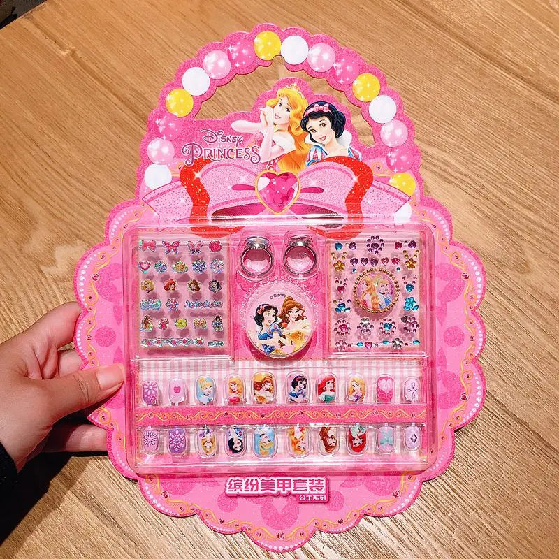 Disney Children'S Nail Sticker Set Elsa Princess Dress up Cute Kawaii Stickers Waterproof Nail Art Stickers Frozen Girl Gift Toy