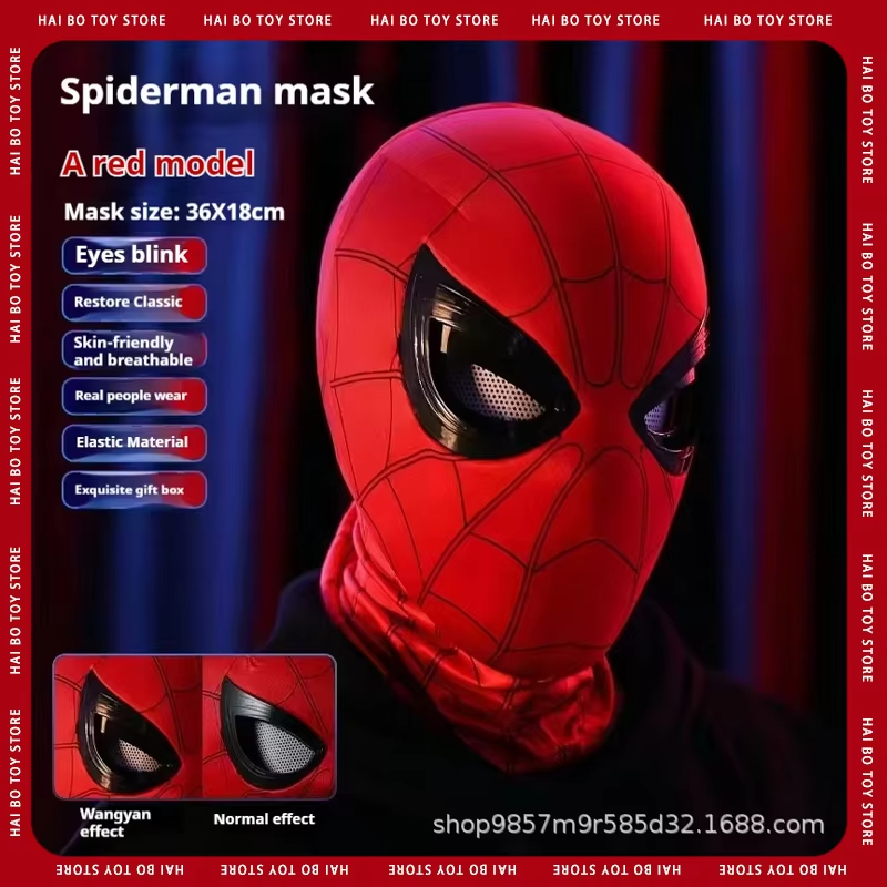 Electronic Spider Hero Mask with Moving Eyes – Remote Control Cosplay Mask for Kids & Adults