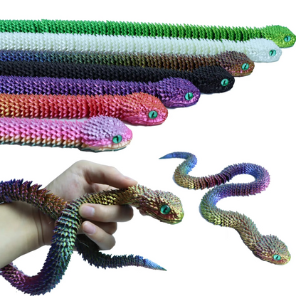3D Printed Articulated Snake Egg Toy – Flexible Moveable Fidget Figure with Rotating Joints | Desk Decor & Stress Relief Gift