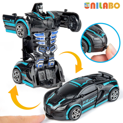 Transformable Robot Sports Car Toy for Kids – No Batteries Required | Educational STEM Model Vehicle Gift