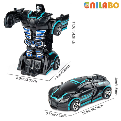 Transformable Robot Sports Car Toy for Kids – No Batteries Required | Educational STEM Model Vehicle Gift