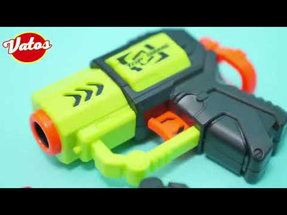 2-in-1 Kids Archery & Shooting Game Set – LED Bow & Arrow, Foam Dart Blasters & Target Board