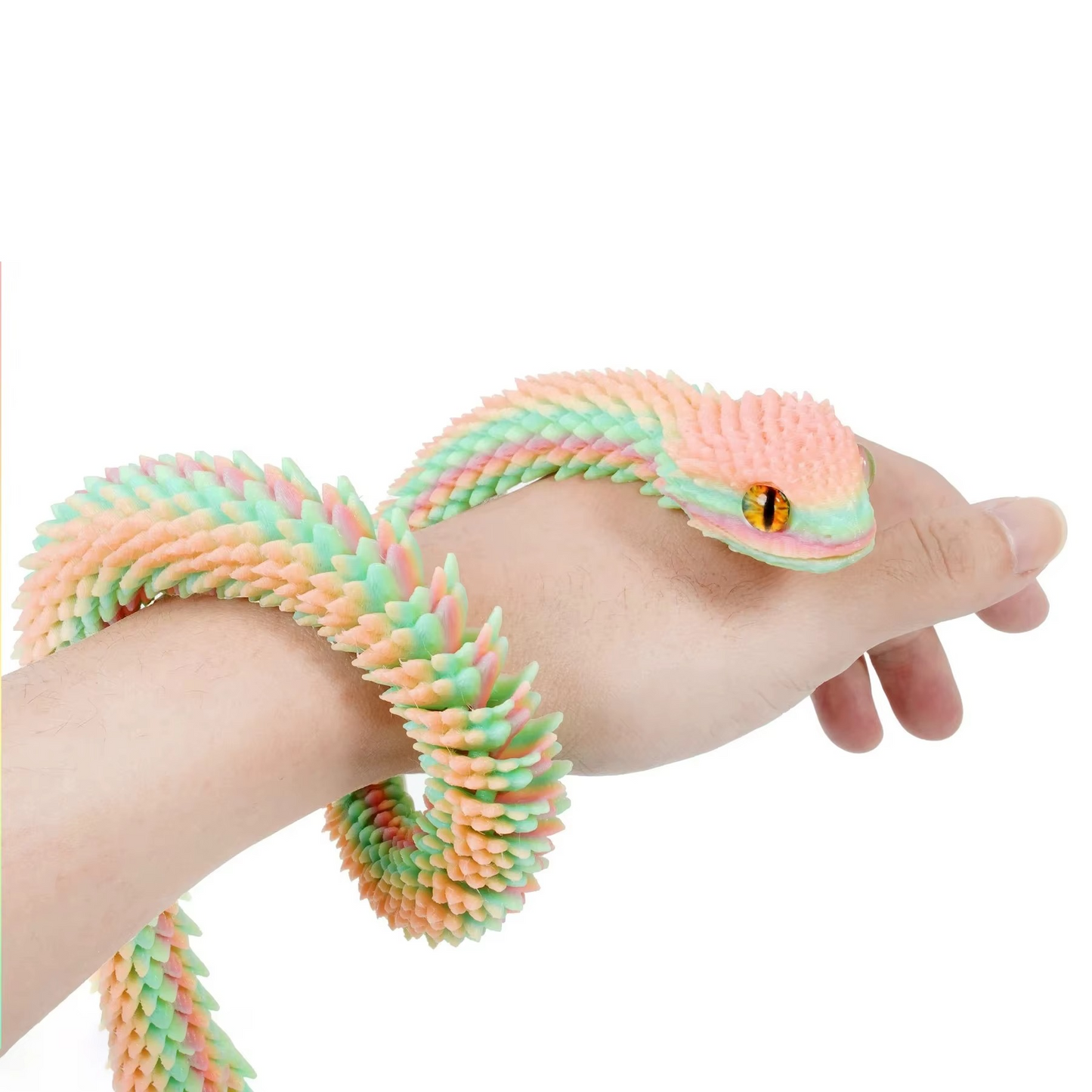 3D Printed Articulated Snake Egg Toy – Flexible Moveable Fidget Figure with Rotating Joints | Desk Decor & Stress Relief Gift