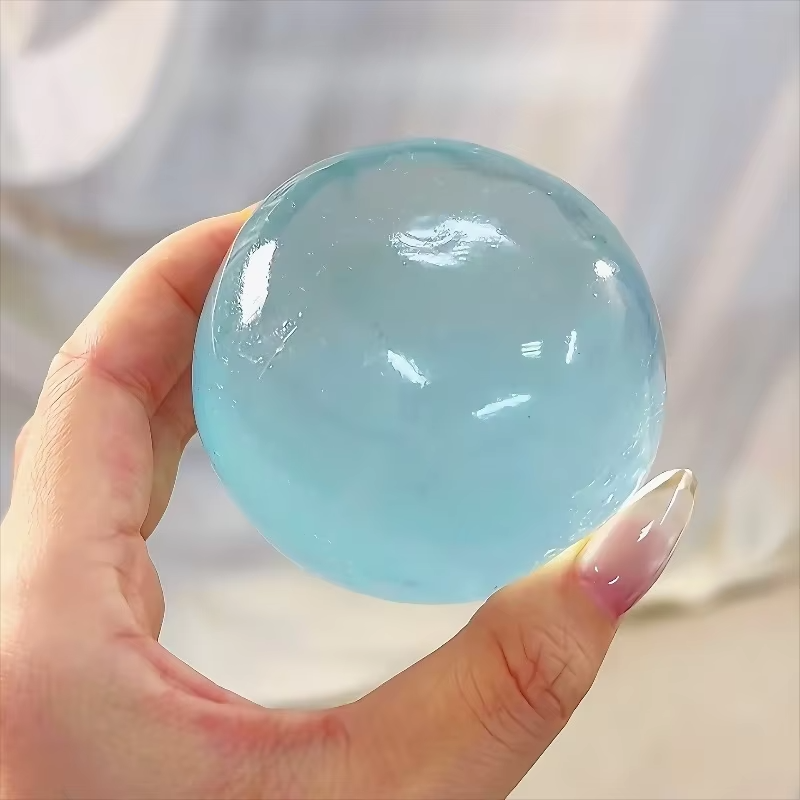 Blue Mochi Squishy Stress Ball – Soft Transparent Quick-Rebound Fidget Toy for Kids & Adults | Sensory Anti-Stress Squeeze Toy