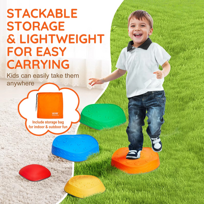 SucceBuy 5PCS Balance Stepping Stones for Kids | Montessori Sensory Balance Toy