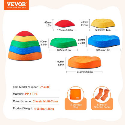 SucceBuy 5PCS Balance Stepping Stones for Kids | Montessori Sensory Balance Toy