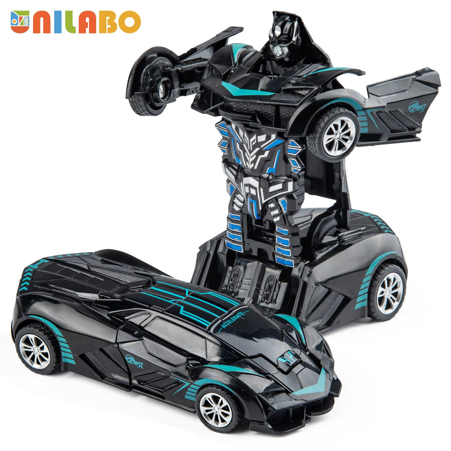 Transformable Robot Sports Car Toy for Kids – No Batteries Required | Educational STEM Model Vehicle Gift